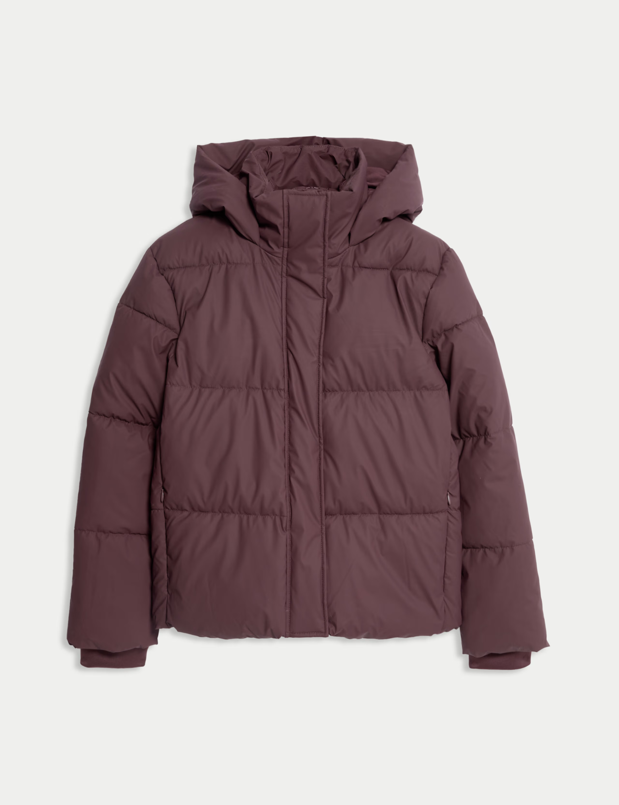 Lightweight Hooded Rubber Duvet Jacket with Funnel Neck - Image 6