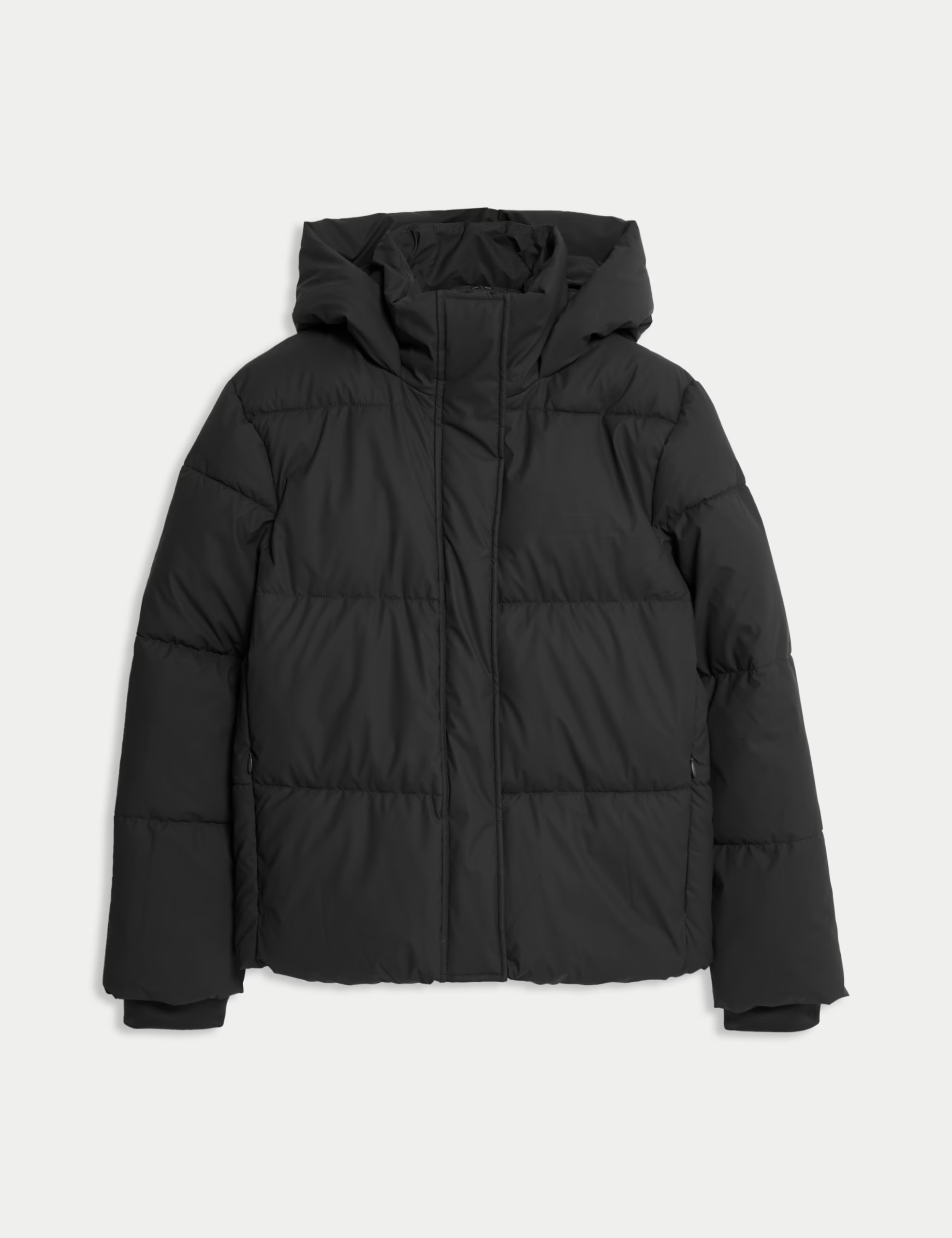 Lightweight Hooded Rubber Duvet Jacket with Funnel Neck - Image 13