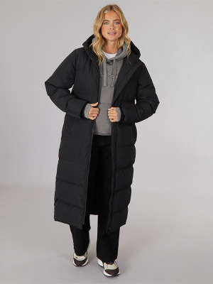 Women’s Eli Black Maxi Length Waterproof Coat – Long Hooded Rain Jacket